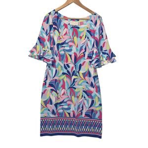 CAPPAGALLO Dress Boho Floral Bell Short Sleeves Women’s M